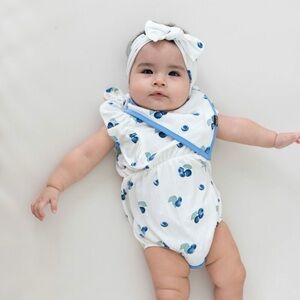 Kyte BABY Blueberry Print bubble Romper